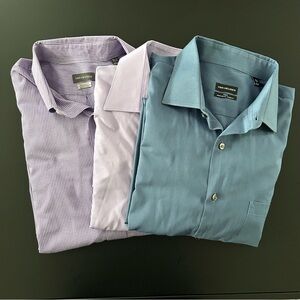 Lot (3) - Men’s Van Heusen Regular Fit Long Sleeve Button Down Shirts - Sz Large